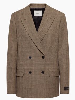 Aritzia Wilfred "Destiny" Double-Breasted Checked Blazer, Sz 4 [Like New]